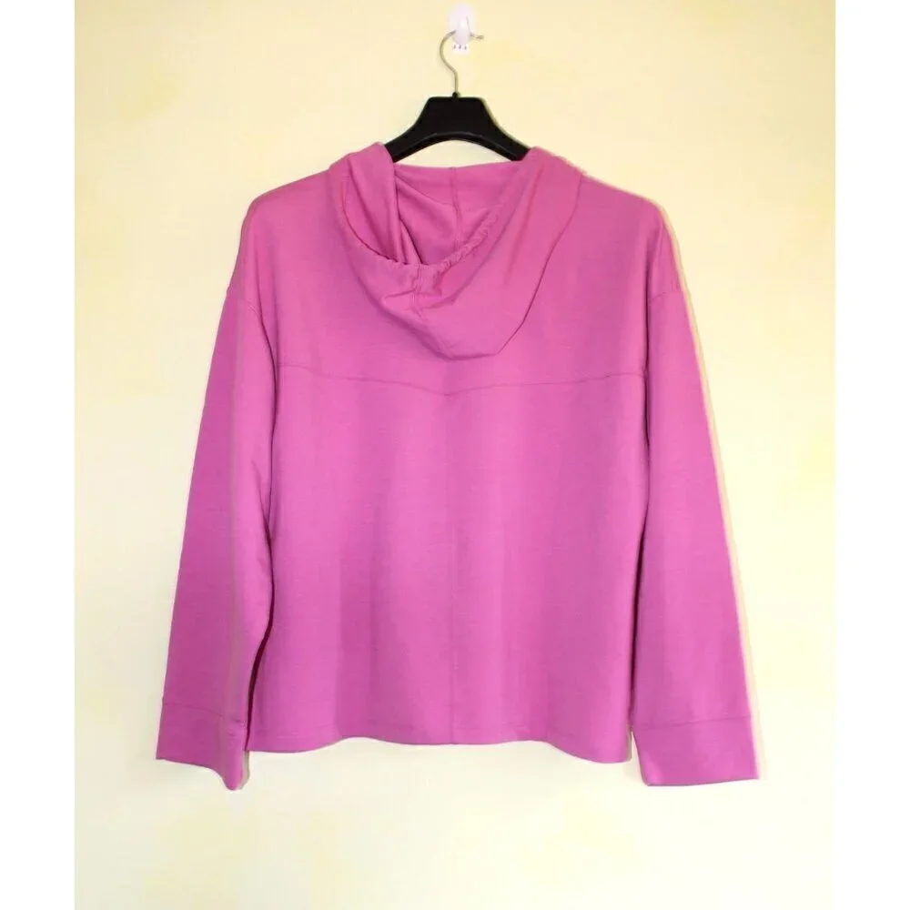 NWOT Nike Dry Fit Pink Yoga Women Fleece Hoodie Size LG Long Sleeves Sporty